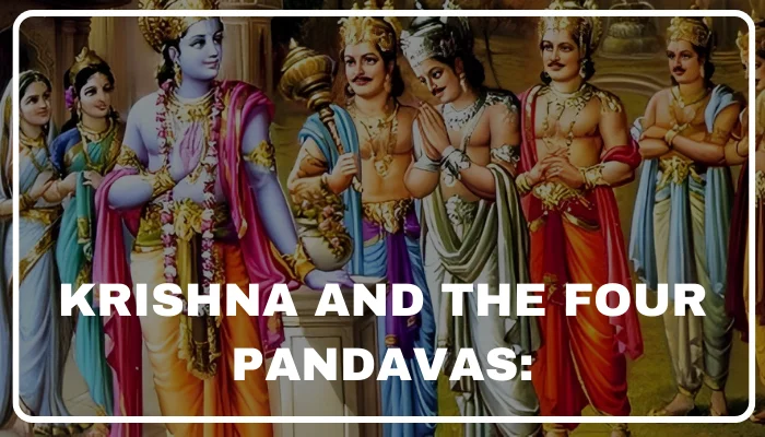 Krishna and the four Pandavas
