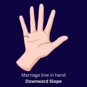 Marriage line in Female hand Downward Slope